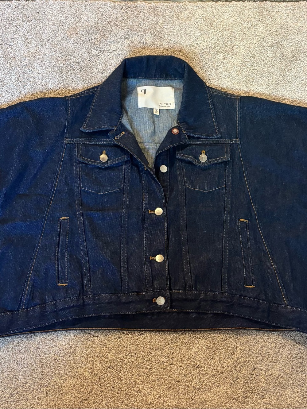 Pilcro Dark Indigo Denim Jacket - Women's Cape Style - Picture 8 of 9